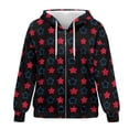 thumbnail image 1 of SCRAWLGOD Stars Women's Zip Up Hoodies Graphic Sweatshirts for Women Oversized Long Sleeve Women Clothing Trendy Comfortable Activewear Women Jacket Size XS for Biking, 1 of 7