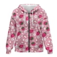 thumbnail image 1 of SCRAWLGOD Strawberry Women Hooded Zip Up Sweaters for Women Oversized Sweatshirt Long Sleeve Women's Sweatshirts Zipper Front Size 3XL Soft Sportswear Hoodie Women Party, 1 of 7