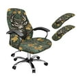 thumbnail image 1 of SCRAWLGOD Stretch Office Chair Slipcover with Arm Rest Protector Removable Rotating Chair Slipcovers Anti-Slip High Back Chair Cover, 3 PCS, Camo Hunting Forest Deer Green, L, 1 of 7