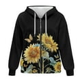 thumbnail image 1 of SCRAWLGOD Sunflower Butterfly Lightweight Hooded Zip Up Sweatshirt Women Trendy Long Sleeve Women Oversized Sweater Breathable Zipper Hoodies for Women Graphic Size XS for Office, 1 of 7