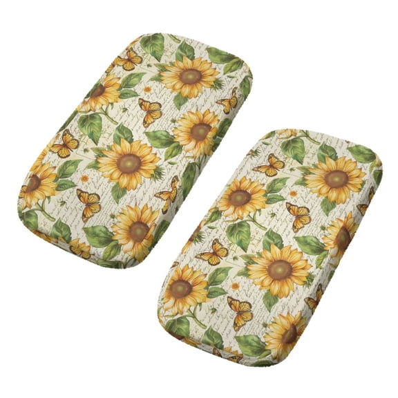 SCRAWLGOD Sunflower Butterfly Print Office Chair Armrest Pads Breathable Office Chair Arm Rest Cushion Universal Armrest Elbow Pillow for Elbows and Forearms Support Pressure Relief