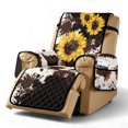 thumbnail image 1 of SCRAWLGOD Sunflower Cow Print Reclining Chair Cover for Living Room Washable Anti Dust Recliner Chair Slipcover Non Slip Recliner Cover with Elastic Straps, 1 of 7