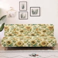 thumbnail image 1 of SCRAWLGOD Sunflower Leaf Print Armless Couch Slipcover Stretch Soft Couch Cover Washable Sofa Slipcover with Elastic Bottom for Dogs, 1 of 9