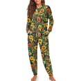 thumbnail image 1 of SCRAWLGOD Sunflower Pajamas Women Long Sleeve 2 Piece Sets for Women Pj Lounge Set Size Medium Crewneck Ladies Pjs Comfortable Women Sleepwear Soft, 1 of 7