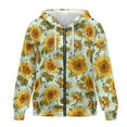 thumbnail image 1 of SCRAWLGOD Sunflowers Woman Zipper Hoodies for Women Oversized Sweatshirt Graphic Long Sleeve Ladies Hoodies Zip Front Soft Active Wear Hoodies for Women Clubs Size XS, 1 of 6
