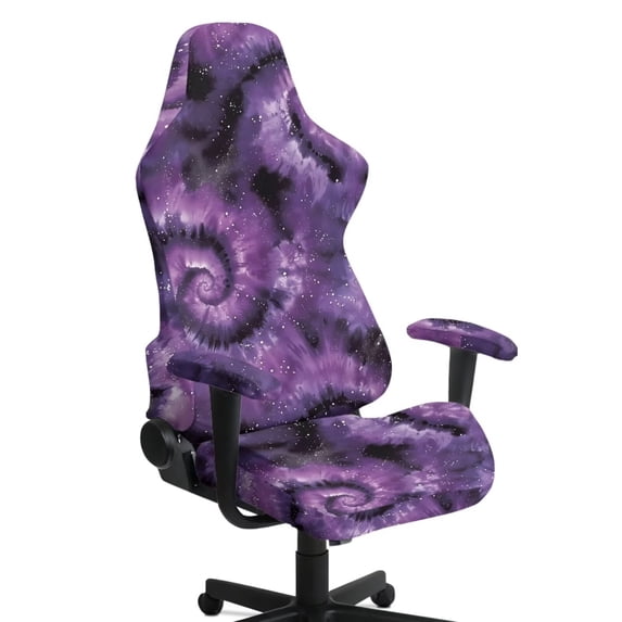 SCRAWLGOD Tie Dye Star Print Gaming Chair Covers Slipcovers 4pcs with Armrest Cover Stretchable Non Slip Furniture Protector Breathable Office Chairs Slipcover