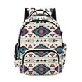 thumbnail image 1 of SCRAWLGOD Tribal Aztec Print Beige Lightweight Casual 17 Inches Backpack, Unisex Daypack for Travel Work Business Commute School, Laptop Storage Backpack for Travel, 1 of 6
