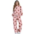 thumbnail image 1 of SCRAWLGOD Valentine's Day Decor Highland Cow Heart Rose Pink Women's 2 Piece Outfits Fall Winter Sweatsuits Oversized Turtleneck Drawstring Top Wide Leg Sweatpants Tracksuits Lounge Matching Sets, XS, 1 of 7