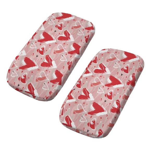 SCRAWLGOD Valentines Day Heart Print Office Chair Armrest Cushion Universal Replacement Office Chair Arm Rest Pads Soft Elbow Support Cushion for Computer