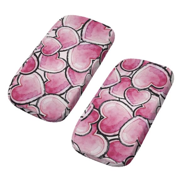 SCRAWLGOD Valentines Day Heart Print Office Chair Armrest Pads Universal Breathable Ergonomic Desk Chair Arm Rest Pads Soft Armrest Elbow Pillow