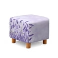 thumbnail image 1 of SCRAWLGOD Violet Lavender Print Square Ottoman Cover, Stretch Square Ottoman Covers Slipcover, Soft Cover for Storage Stool, Footstool Protection for Living Room, 1 of 7