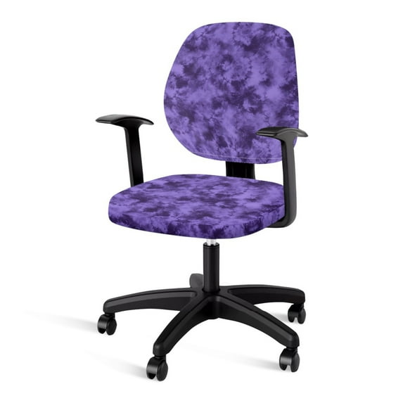 SCRAWLGOD Violet Tie-Dye Dustproof Chair Covers for Office Desk Chairs Breathable Boss Chair Covers Washable Stain Resistant Gaming Chair Slipcovers, Set of 2