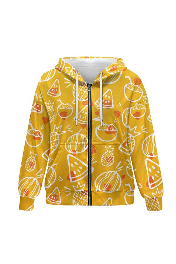 Watermelon Lightweight Zipper Hoodie Women Graphic Sweatshirts for Women Trendy Long Sleeve Activewear Women Jacket Loose Women Oversized Sweater for Biking Size L
