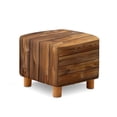 thumbnail image 1 of SCRAWLGOD Wood Grain Brown Ottoman Cover Stretch Square Ottoman Slipcover for Foot Stool, Anti-Scratch Folding Storage Furniture with Elastic Bottom Home Decor, 1 of 7