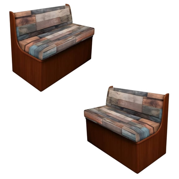SCRAWLGOD Wooden Print Stretchable RV Dinette Cushions Slipcover, 2 Backrest Cover and 2 Bench Cover Washable Anti Dust RV Dinette Booth Cushions Slipcover
