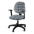 thumbnail image 1 of SCRAWLGOD Zebra Print Black Set of 2 Seat Covers for Office Chairs Breathable Easy to Install High Back Chair Cover Universal Stain Resistant Desk Chair Seat Protector, 1 of 7