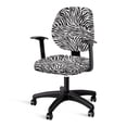 thumbnail image 1 of SCRAWLGOD Zebra Print Black White 2 Piece Sets Office Chair Slipcover Non-Slip Easy to Remove High Back Chair Slipcover Stain Resistant Breathable Rotating Chair Cover, 1 of 7