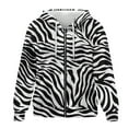 thumbnail image 1 of SCRAWLGOD Zebra Print Womens Zip Up Hoodie for Women Plus Size M Trendy Clothes Long Sleeve Graphic Zippered Hoodies for Women Hiking Leisure Ladies Hooded Sweaters, 1 of 7