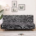 thumbnail image 1 of SCRAWLGOD Zebra Stripe Print Sofa Cover Without Armrest for Living Room Anti Slip Breathable Futon Slipcover Washable Decorative Couch Cover with Elastic Bottom, 1 of 9