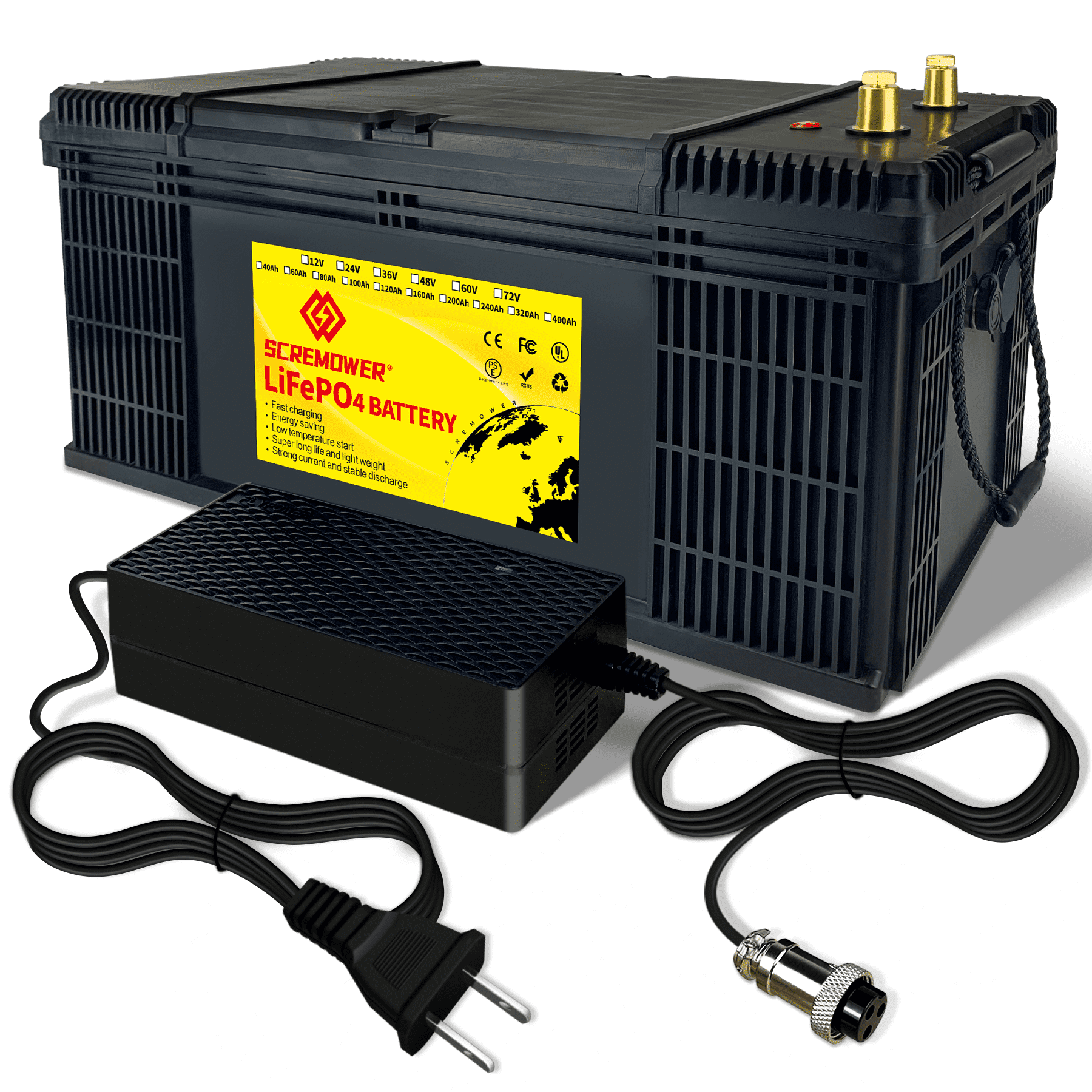 Power Queen Batterie Lithium 12V 100Ah, Batterie LiFePO4 Rechargeable avec  BMS 100A, 4000+ Cycles, pour Camping Car, Système Off-Grid, Bateau