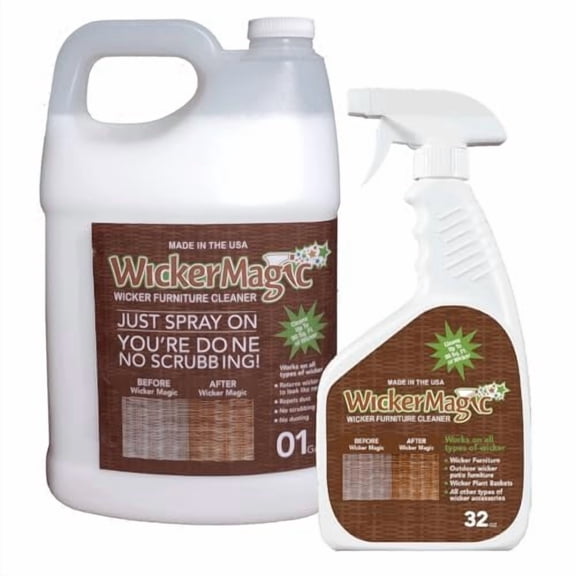 SCREEN MAGIC Wicker Magic Cleaner - Streak Free, Non-Toxic Wicker Furniture Cleaner - 1 Fl Oz Combo