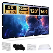 SCREENMAX Projector Screen 120 inch, 169 4K HD Movie Portable Projector Screen Indoor Outdoor Projection Screen Wrinkle-Free Foldable Movie Screen for Backyard