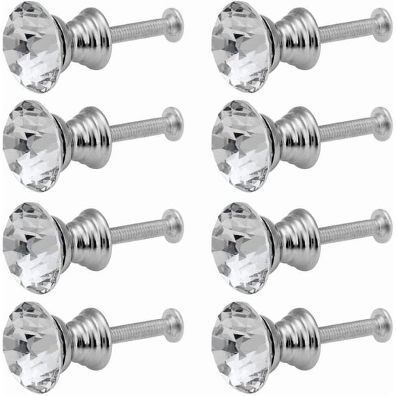SCRTB 12Pcs Mini Crystal Single Hole Knobs Makeup Jewelry Storage Box Drawer Cabinet Handle for Decor Door Pull Handle for Vintage Wardrobe Wine Cabinet, Closets, Cupboard$$Tools & Hardware Other