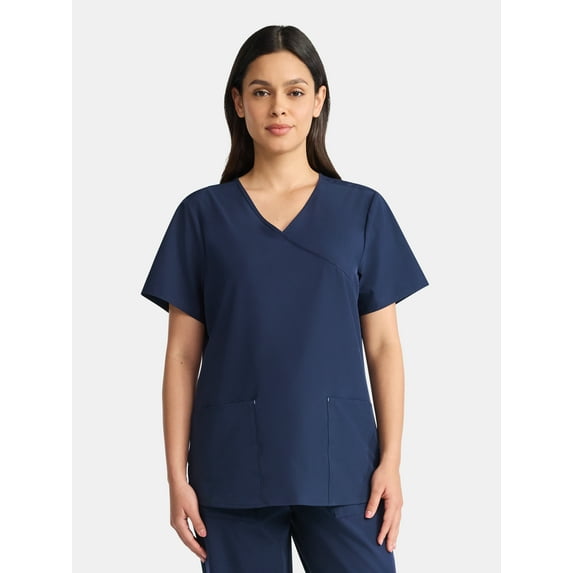 Generic Women's Scrub Wrap Top Sizes XS-XXXL