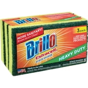 Brillo Scrubber Sponge Estracell Heavy Duty - 3 Pack, Green