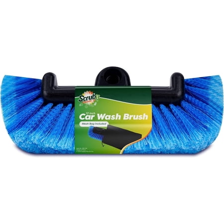 SCRUB-IT Car Wash Brush, Soft Bristle Cleaning Tool for Vehicles, Boats, and Deck Surfaces, Blue