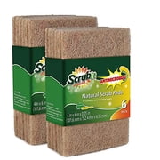 All Natural Scouring Pad by Scrub-it - Cuts Through Kitchen Dirt with Ease - Dish and Pot Non-Scratch Scrubber - 100% Natural Sisal Cleaning Scrubbing Pads - No Harmful Chemicals -12 Pack