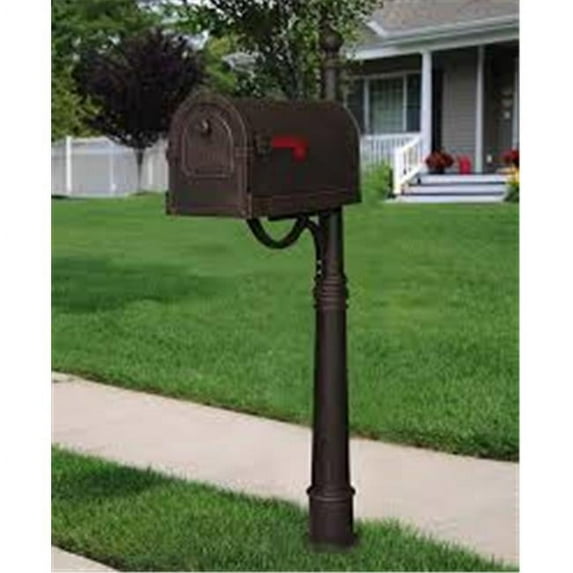 SCS-1014-SPK-600-CP Savannah Curbside Mailbox with Ashland Mailbox Post Unit - Copper