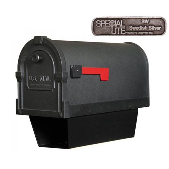 Savannah Curbside Mailbox SCS-2014-SW Savannah Curbside Mailbox With Paper Tube-Swedish Silver