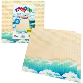 SCS Direct Brick Building Base Plate with Beach Pattern - Large 10x10" Dual Sided Beach Base Plates (2 Pack) for Activity Table