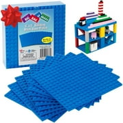 Classic Baseplates for Building Bricks - Set of 10 Blue 5x5 Building Plates - Compatible with All Major Brands- Great for Activity Tables & STEM Learning- Gift for Kids