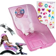SCS Direct Doll Bike Seat - Glitter Pink- Attaches Easily to Most Kid's Bikes - Includes All Hardware + Decorating Stickers (Fits 18" Girl Dolls, Stuffed Animals Bears) Girls Birthday