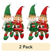 (2 pack) SCS Direct Elf Plush Christmas Stuffed Toys- 12" Boy and Girl Elves (Set of 2) Holiday Plush Characters - Fun Decorations and Toys for Kids
