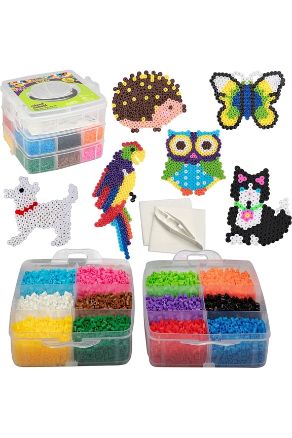 Fuse Bead Super Kit Animal Theme Pixel Art Project Craft Kit (8000 Piece)
