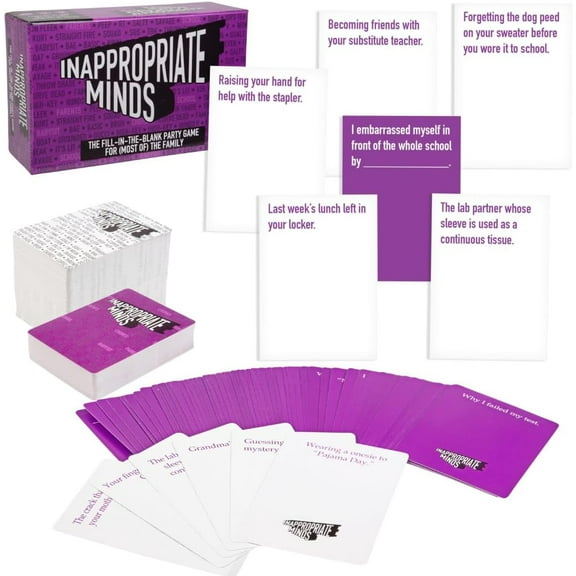 SCS Direct Inappropriate Minds - Hilarious Fill-in-The-Blank Party Game for (Most of) The Family - 60 Question & 199 Answer Cards - Ages 8+ - Fun for Kids, Tweens & Teens - Fun Game Night, Gift
