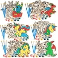 thumbnail image 1 of SCS Direct Kids Party Wood Painting Craft Kits (20ct) -Unicorns and Dragons- Each Kit Has its Own Brush, Paint, & Figure- Fun, Unique Birthday Party Activity, Favors or Classroom School Projects Gift, 1 of 5