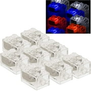 SCS Direct Light Up Building Bricks (2x3) with On/Off and Dim Ability (Set of 8) - Tight Fit with All Major Brands