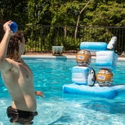 SCS Direct Stack 'n Splash Penguins Floating Target Pool Game - Build It, Hit It, Knock It Down! - 10Pc Set Includes 2 Balls - Stacks Over 2 Feet High! - Great Summer Fun