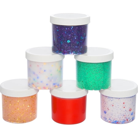 SCS Direct Storage Jars 12 oz (6 Pack) - Maddie Rae's Wide Mouth, Airtight Container, and Refillable Organizer Jars with White Lids, Perfect for Makeup, DIY Crafts, Gifts