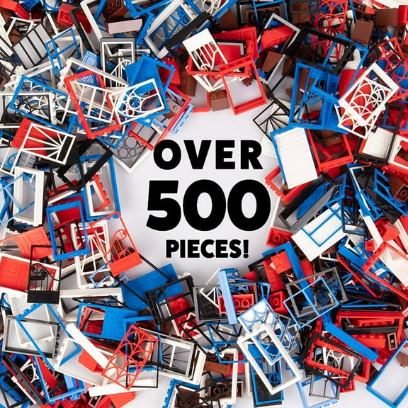SCS Direct Windows, Doors, and Roof Bricks Set for Modular House Building - Includes Over 500 Pieces of Unique Doors and Windows - Tight Fit with All Major Brands