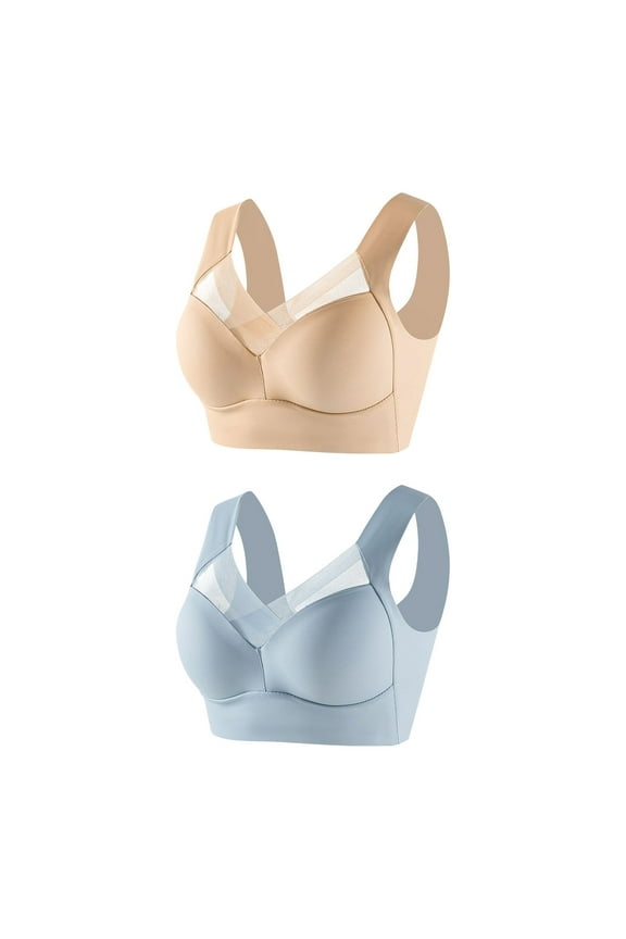 2 PC Bras for Women No Underwire Push up Full Coverage Support Liftup Lace Bralette Sexy Soft Comfort Everyday Bra