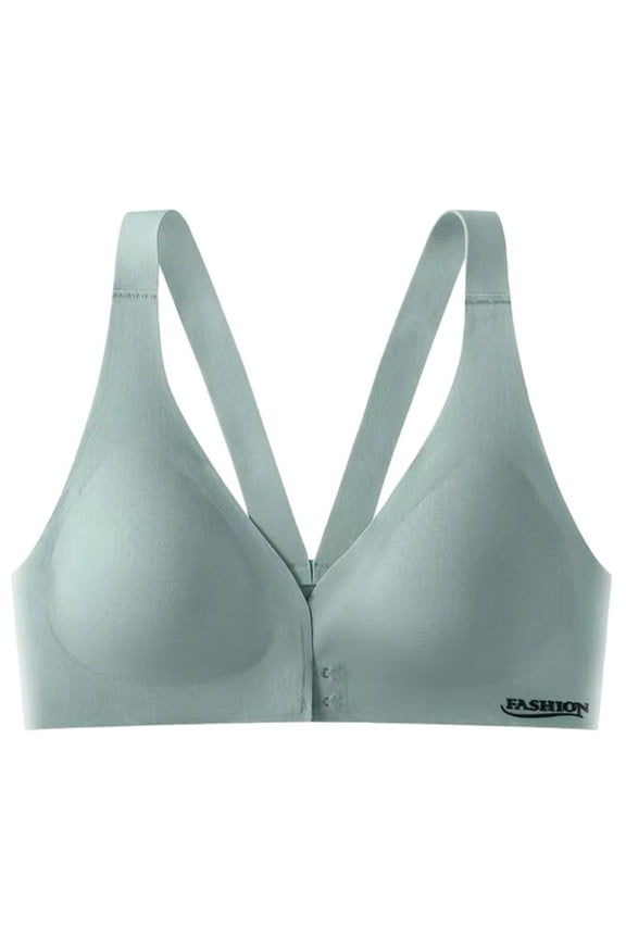 2 PC Daisy Bras for Older Women Front Closure Bras Push Up Bra No Underwire Plus Size Front Button Bra