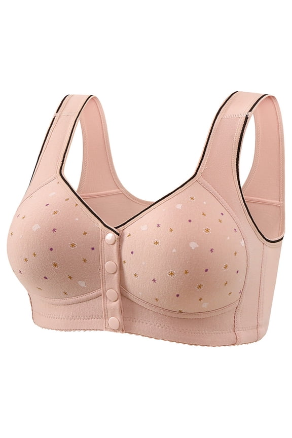 2026 Daisy Bras for Old Women Comfort No Underwire Full Coverage Bras Front Closure Support Bras Push Up Bras