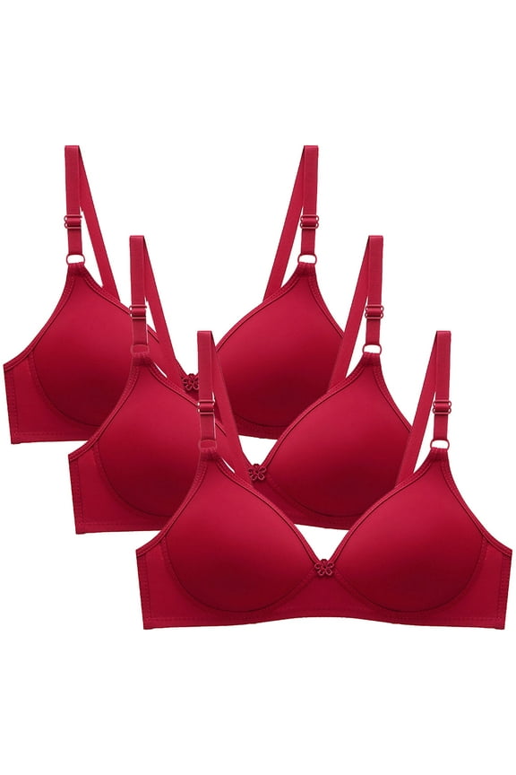 3 PC Wireless Bras for Women Wirefree Full Coverage Bralettes No Underwire Comfort Bras Soft Push Up Everyday Bras