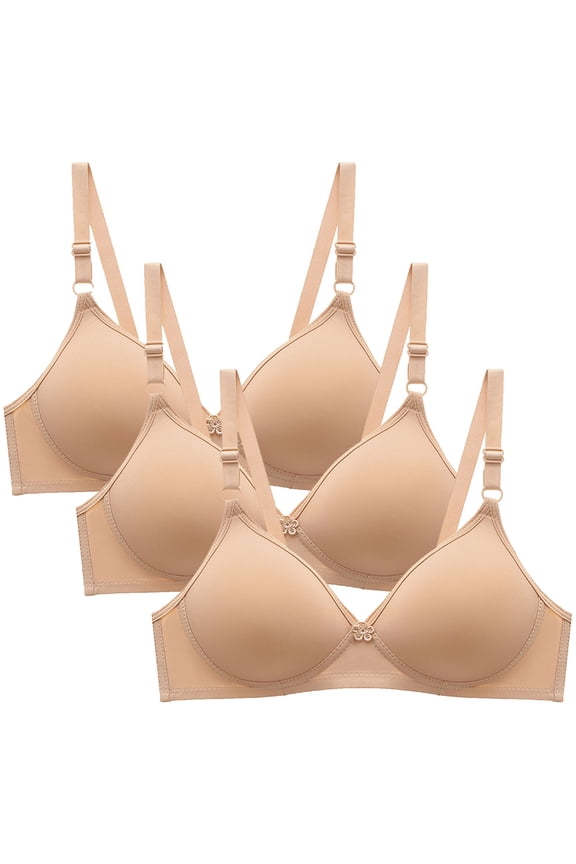 3 PC Wireless Bras for Women Wirefree Full Coverage Bralettes No Underwire Comfort Bras Soft Push Up Everyday Bras