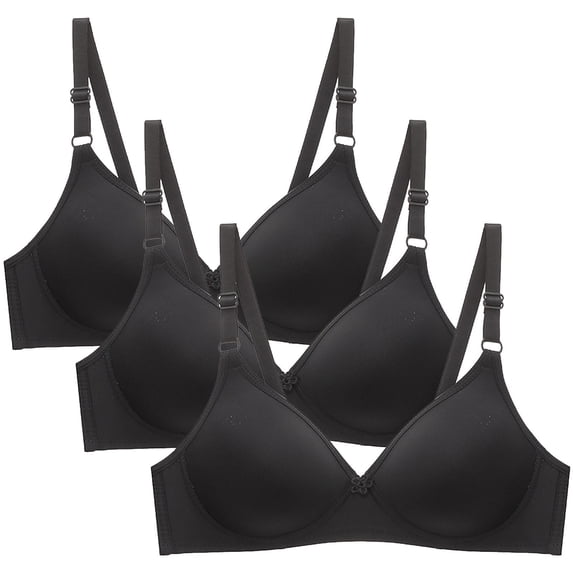 SCSAlgin 3 PC Wireless Bras for Women Wirefree Full Coverage Bralettes No Underwire Comfort Bras Soft Push Up Everyday Bras